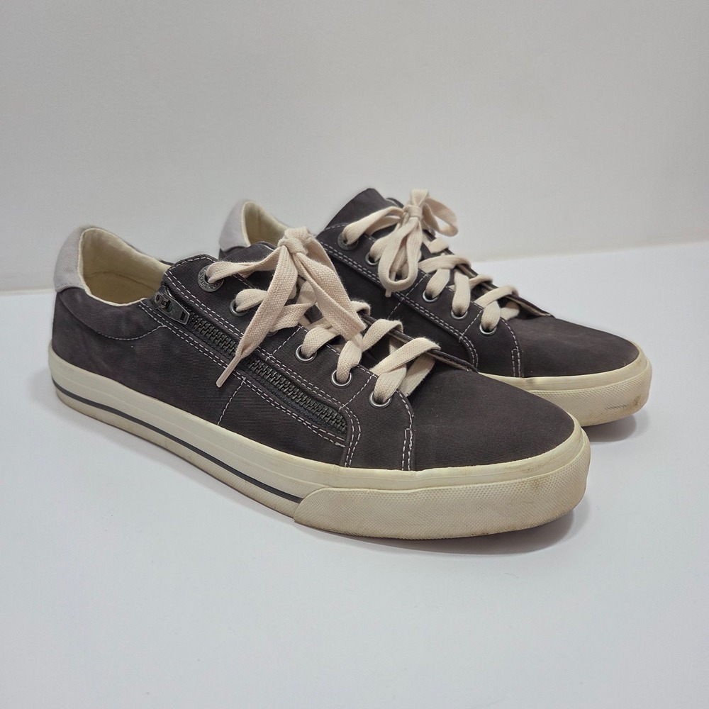 Taos Z Soul Graphite Grey Canvas Side Zip Sneakers WOMEN'S 11 TUR-13672